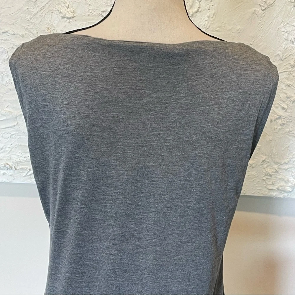 ALLSAINTS Womens Lucie Tee Top Stretch Gray Sleeveless Relaxed Fit Sz 0